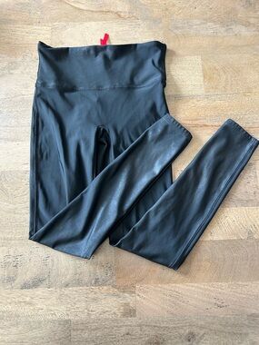 Spanx High-Waisted Faux Leather Leggings - Black size M